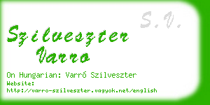 szilveszter varro business card